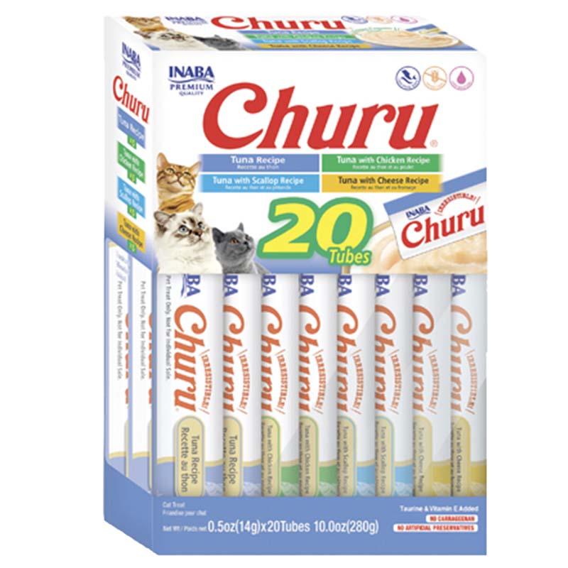 Churu Inaba Cat Snack Churu Caja Variedad Atún 280 g Laika Mascotas