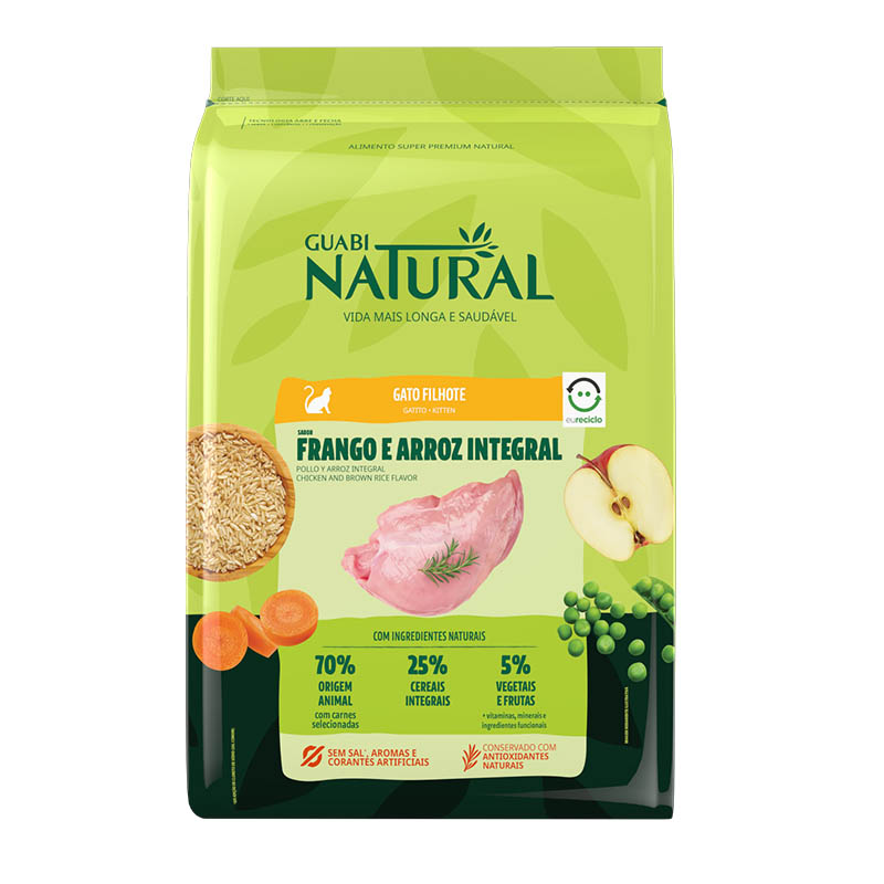 Guabi Natural - Alimento Súper Premium Natural Gatitos - Pollo y Arroz Integral