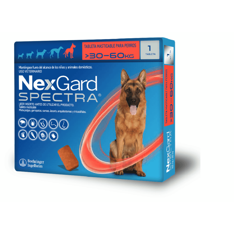 NexGard Spectra - Tableta Masticable para Perros 30.1 - 60 KG