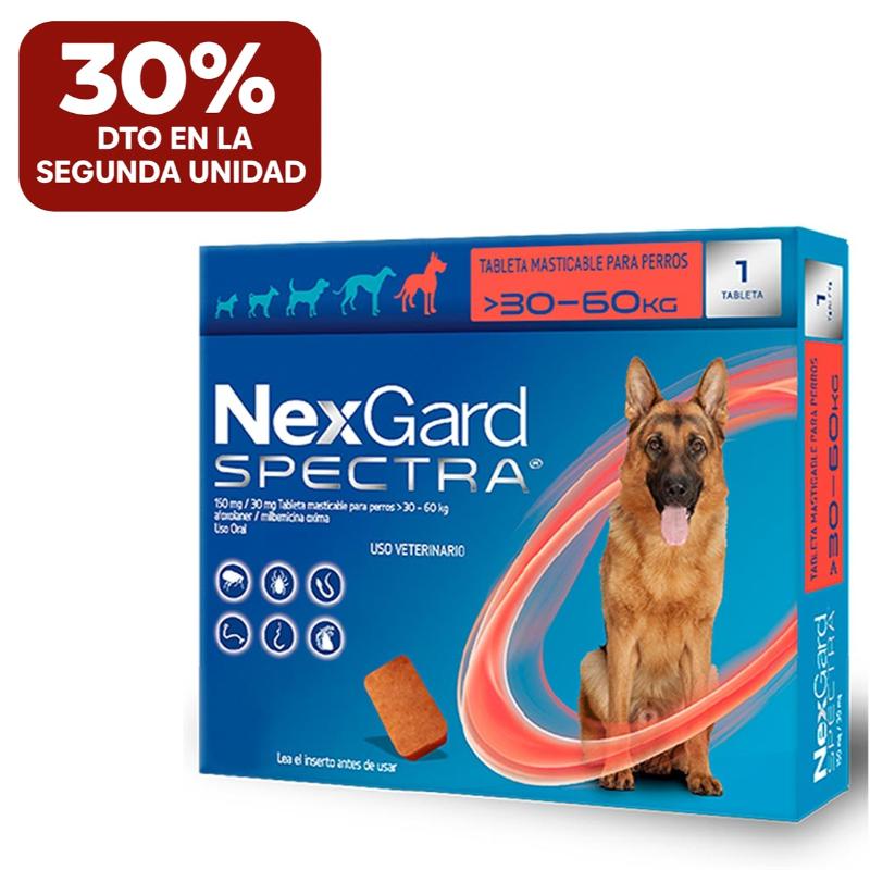 NexGard Spectra - Tableta Masticable para Perros 30.1 - 60 KG