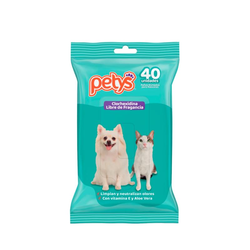 Petys - Paños Húmedos Anti Bacterial Con Clorhexidina
