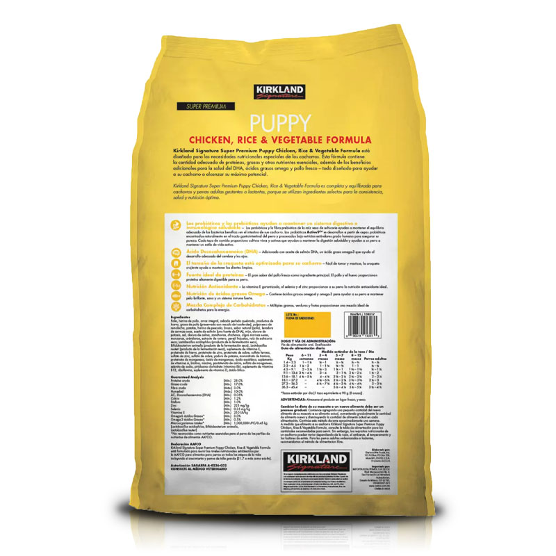 Kirkland Signature Alimento para Cachorro Sabor Pollo y Arroz Laika