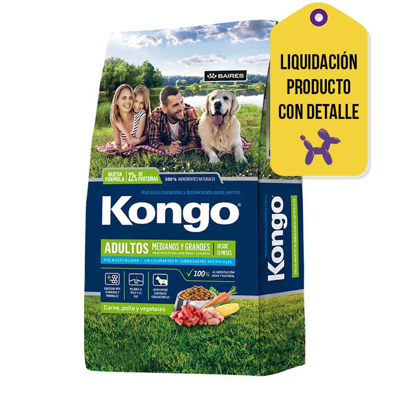 Kongo - Alimento Adulto Mediano y Grande RASGADO SELLADO