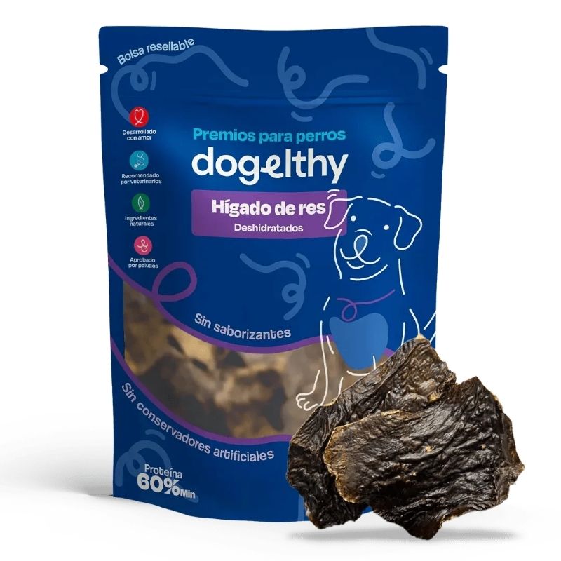 DOGELTHY - Premios para Perro Higado de Res Deshidratado