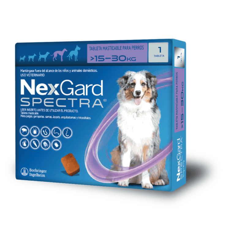 NexGard Spectra - Tableta Masticable para Perros 15.1 - 30 KG