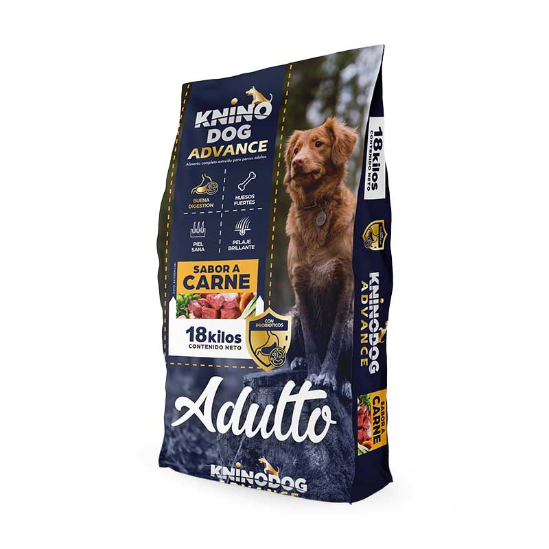 Knino Dog Advance - Alimento Adulto Probióticos Sabor Carne