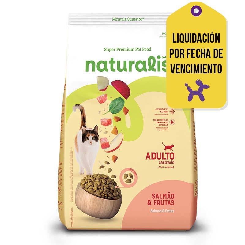Naturalis - Alimento para Gato Adulto Castrado Salmon Y Frutas F.V. 25-01-2026