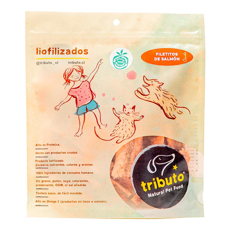 Tributo - Snack Liofilizado Crudo Filetitos de Salmón