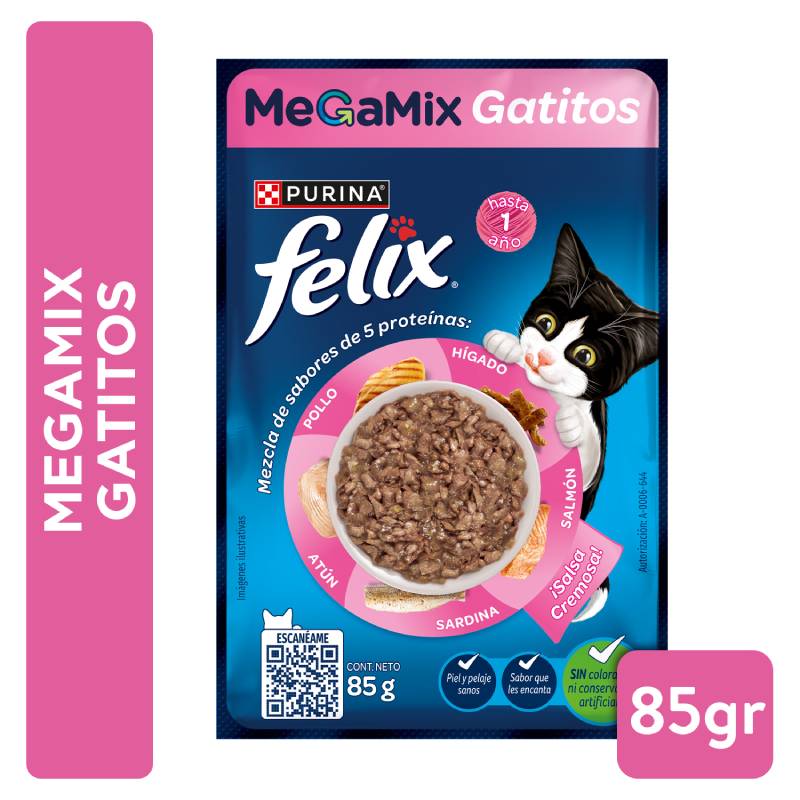 Felix - Alimento Humedo MegaMix Gatitos 85 GR