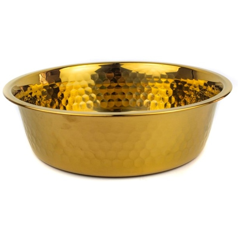 Paw Day - Plato Metalico Diseño Deluxe Dorado 26 Cm