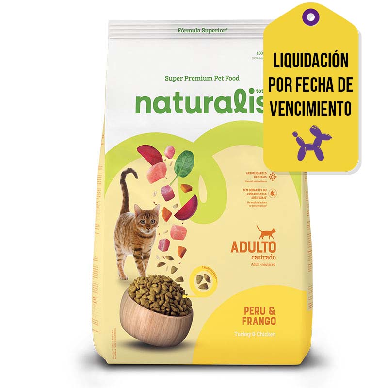 Naturalis - Alimento para Gato Adulto Castrado Pollo Y Pavo F.V.14-02-2026