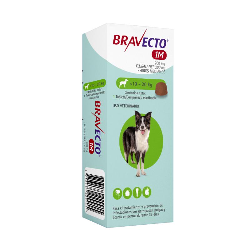 Bravecto 37 Días - Tableta Antipulgas Perros de 10 a 20 KG