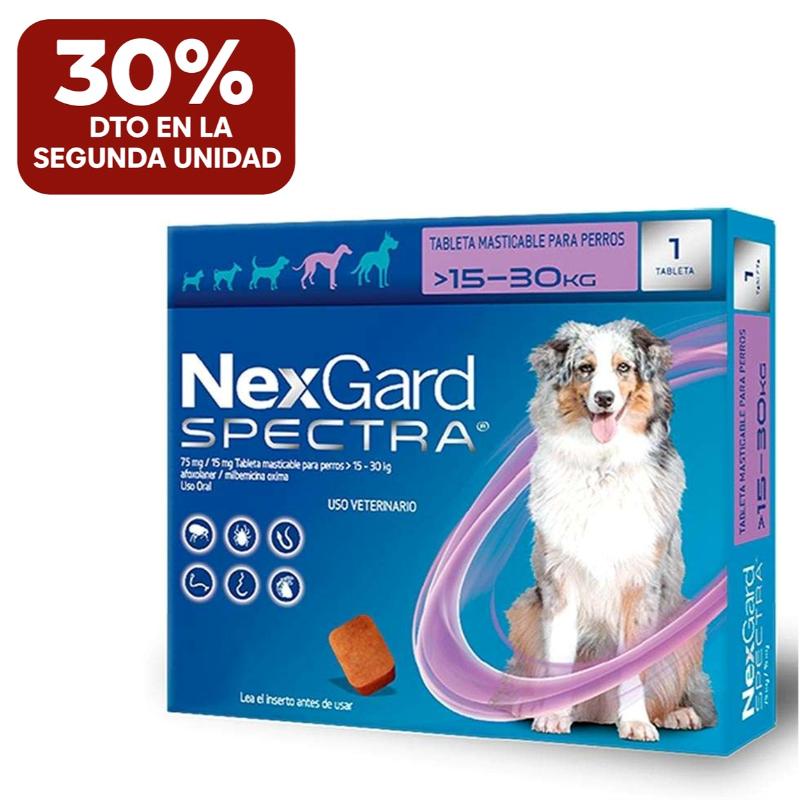 NexGard Spectra - Tableta Masticable para Perros 15.1 - 30 KG