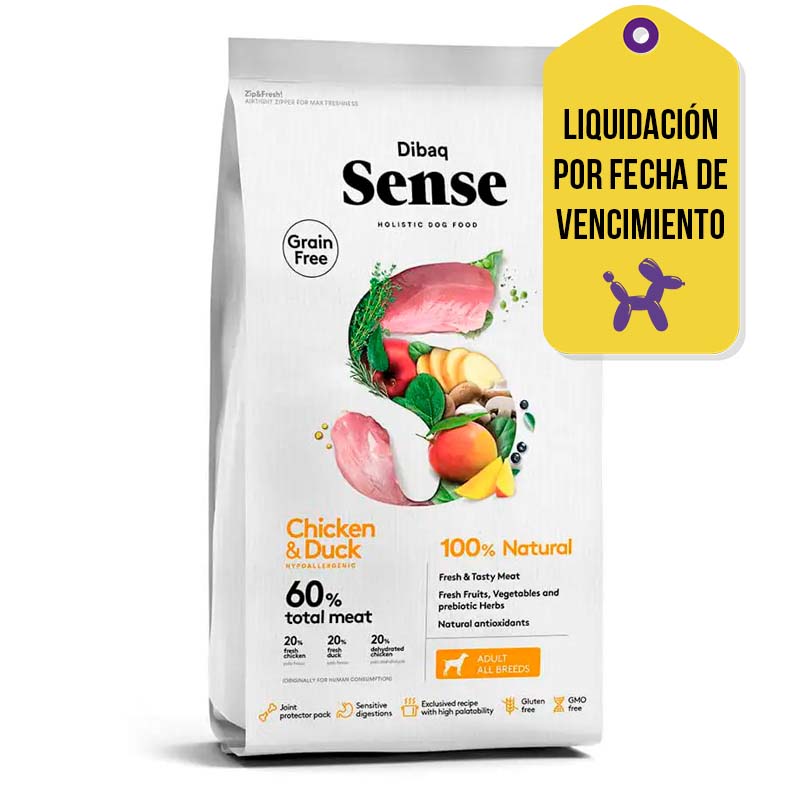 Dibaq Sense - Alimento Perro Adulto Pollo y Pato F.V. 01-10-2025