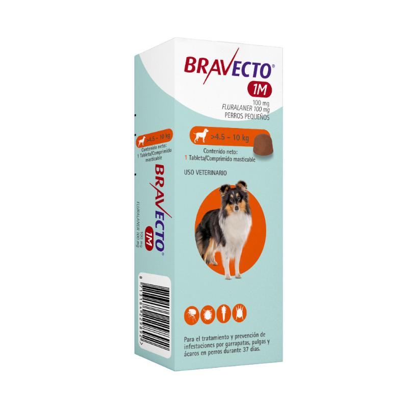 Bravecto 37 Días - Tableta Antipulgas Perros de 4.5 a 10 KG