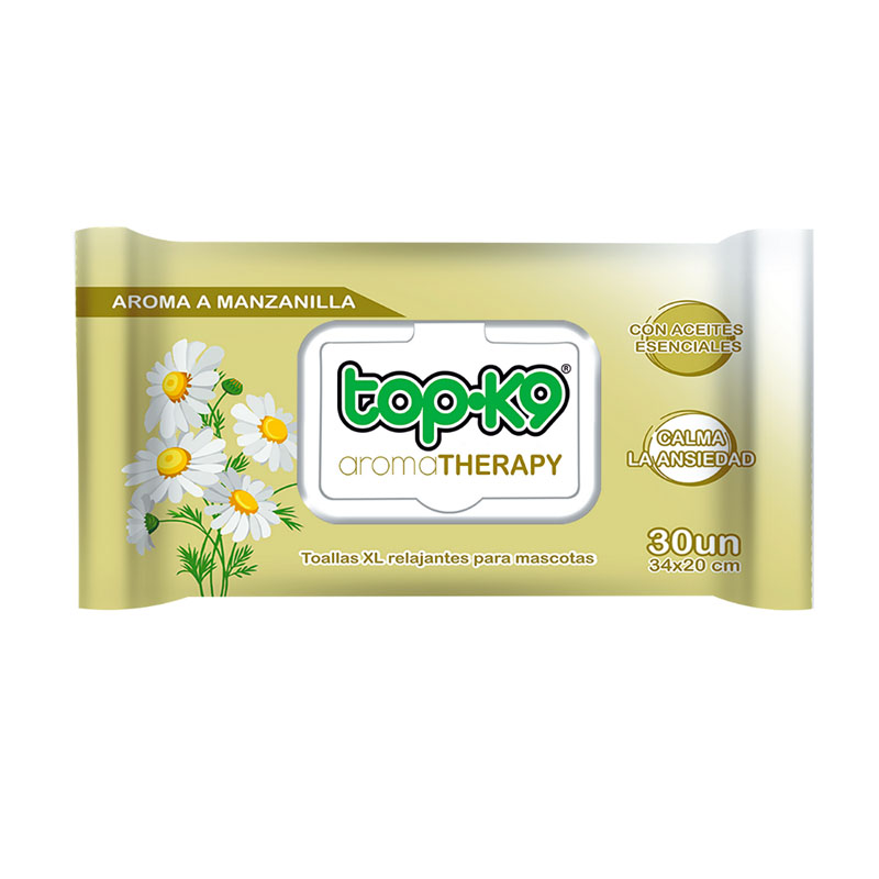 TopK9 - Toallitas AromaTherapy Aceite esencial de Manzanilla Calma la Ansiedad