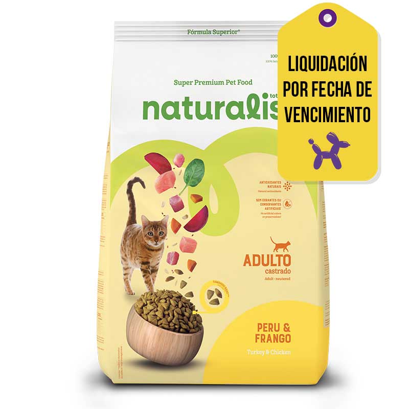 Naturalis - Alimento para Gato Adulto Castrado Pollo Y Pavo F.V.21-03-2026