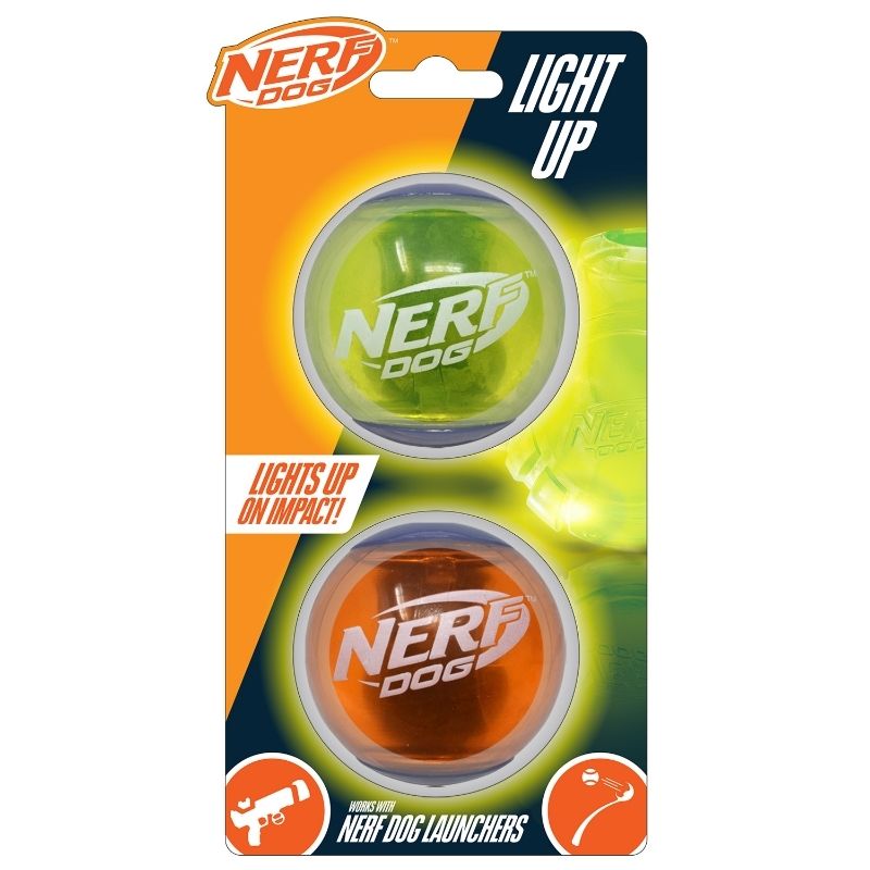 NERF Pelota Led con Luz para Perro 2pzas