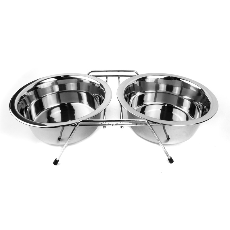 Paw Day - Plato Doble Elevado Metal Pequeño 36x9 cm