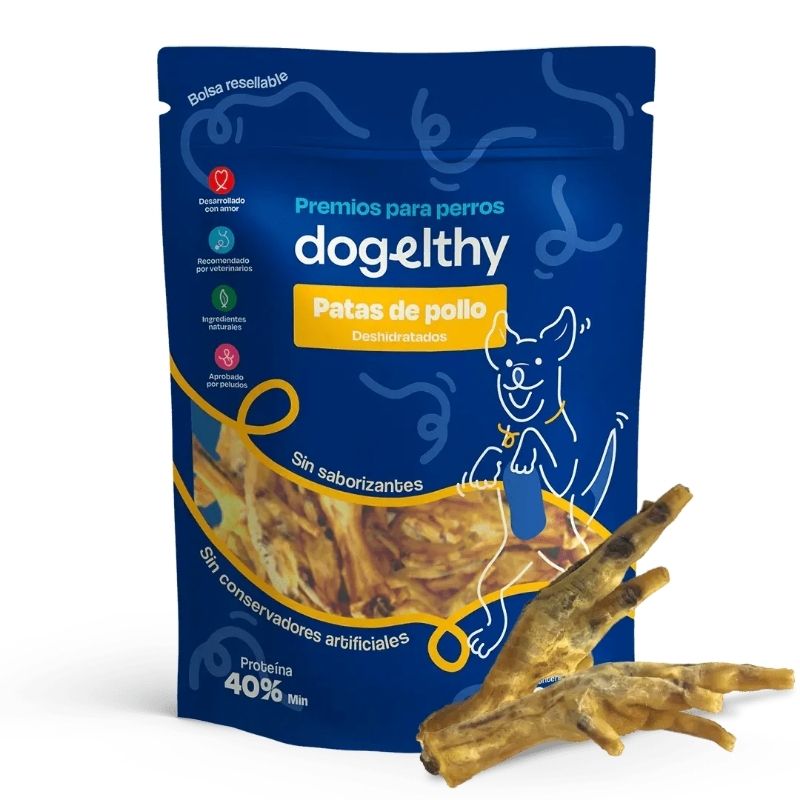 DOGELTHY - Premios para Perro Patas de Pollo Deshidratadas