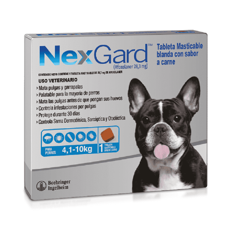 NexGard - Perros De 4.1 Hasta 10 Kg.