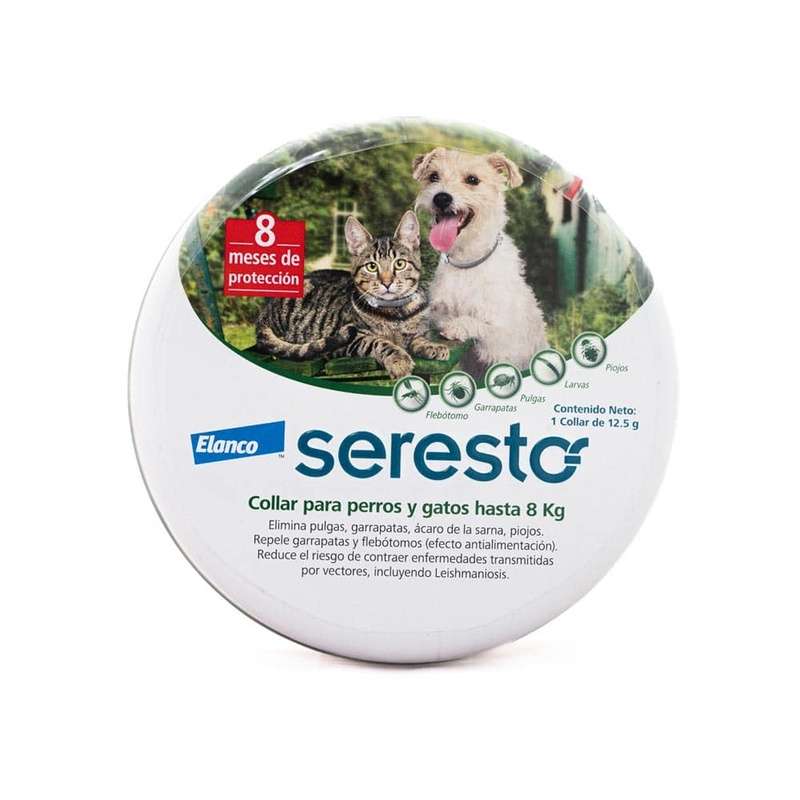 Seresto - Collar Antipulgas y Garrapatas Perro y Gatos hasta 8kg