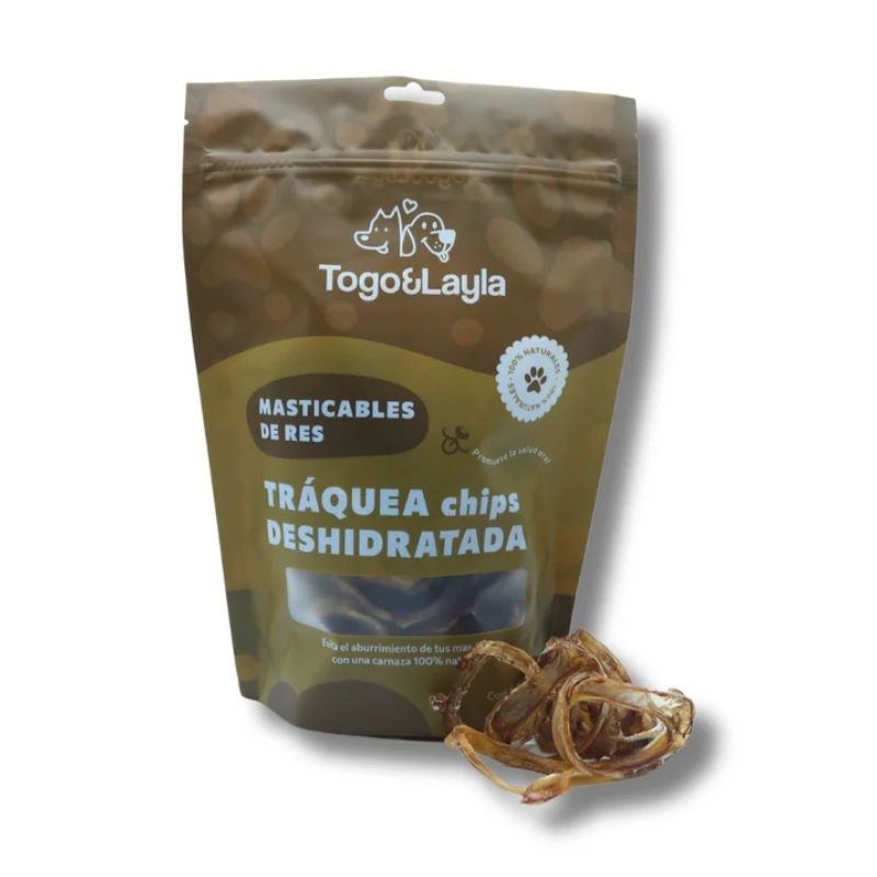 Togo y Layla Tráquea Chips de Res para Perro