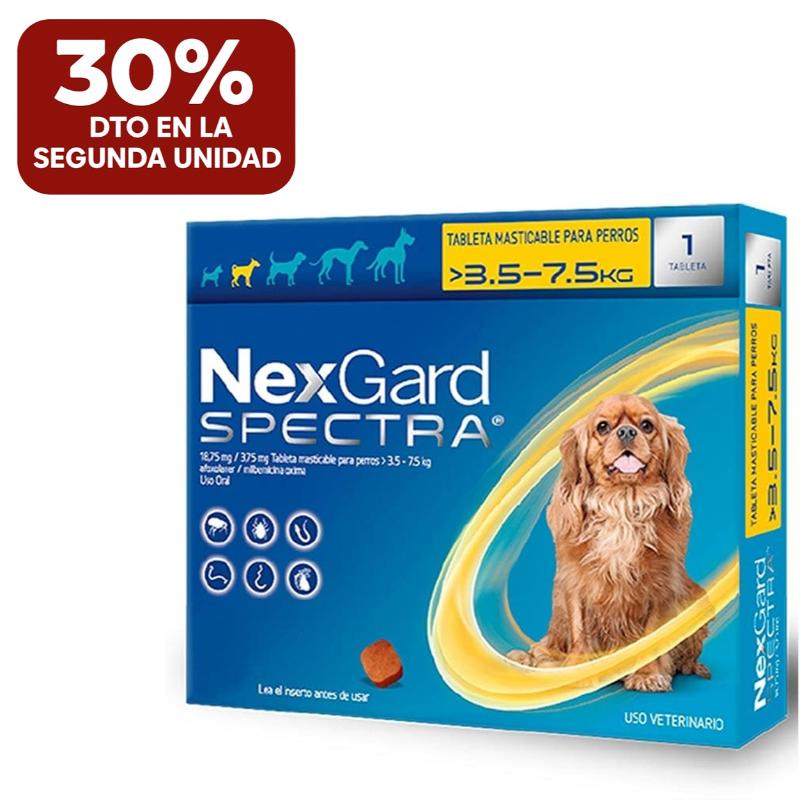 NexGard Spectra - Tableta Masticable para Perros 3.6 - 7.5 KG
