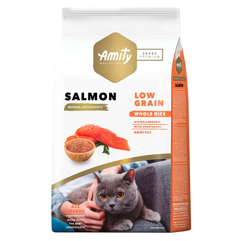 Amity - Alimento Super Premium para Gato Adulto Low Grain Salmón