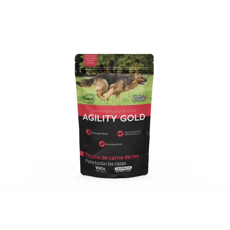 Agility Gold -  Pouch Trozos De Carne De Res Adulto