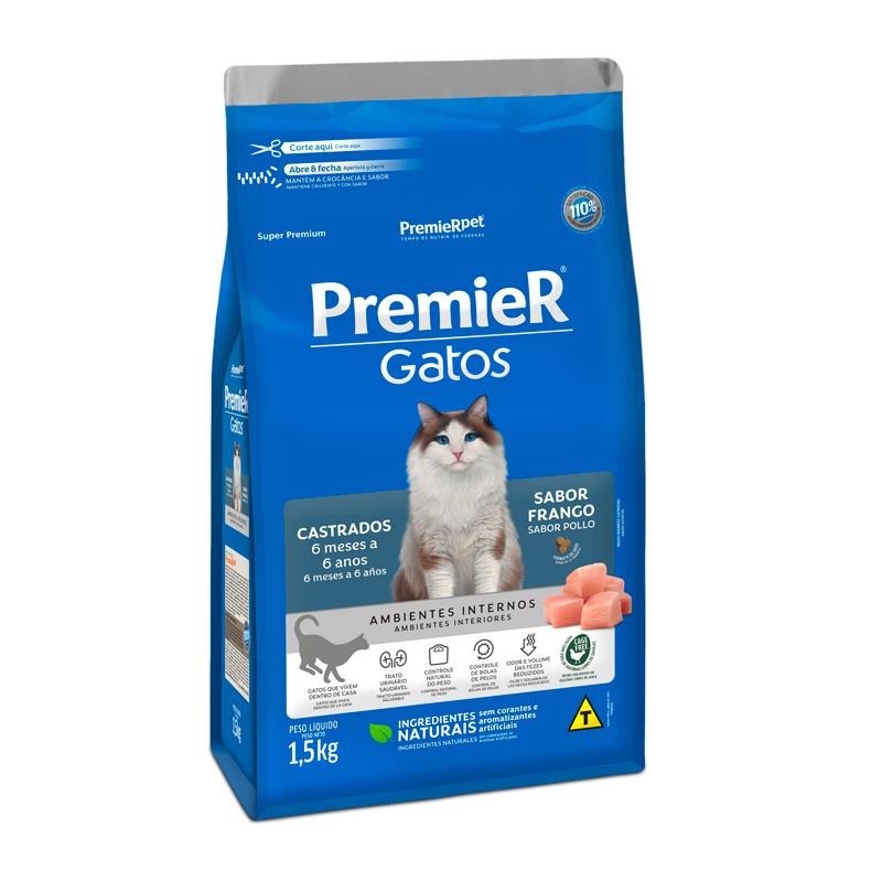 Premier - Gatos Adultos Castrados 6 Meses A 6 Años Pollo