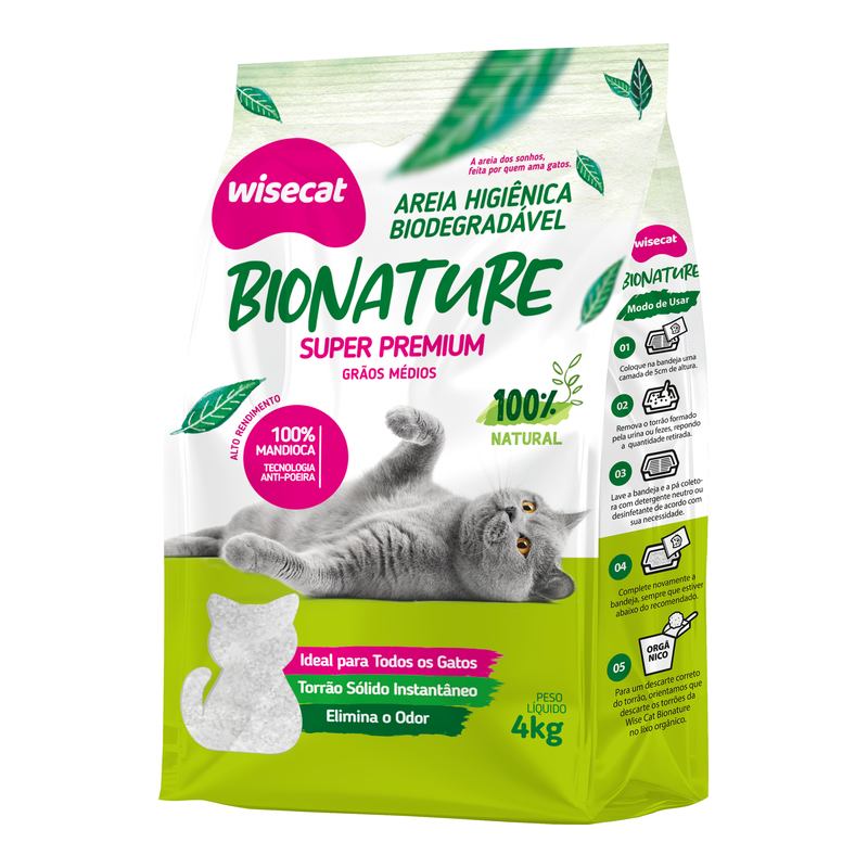 Wisecat Bionature - Arena Biodegradable Super Premium 4 KG