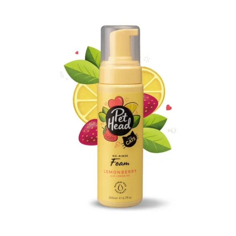 PET HEAD -Espuma sin Enjuague Gato Felin Good LemonBerry con Aceite de Limón