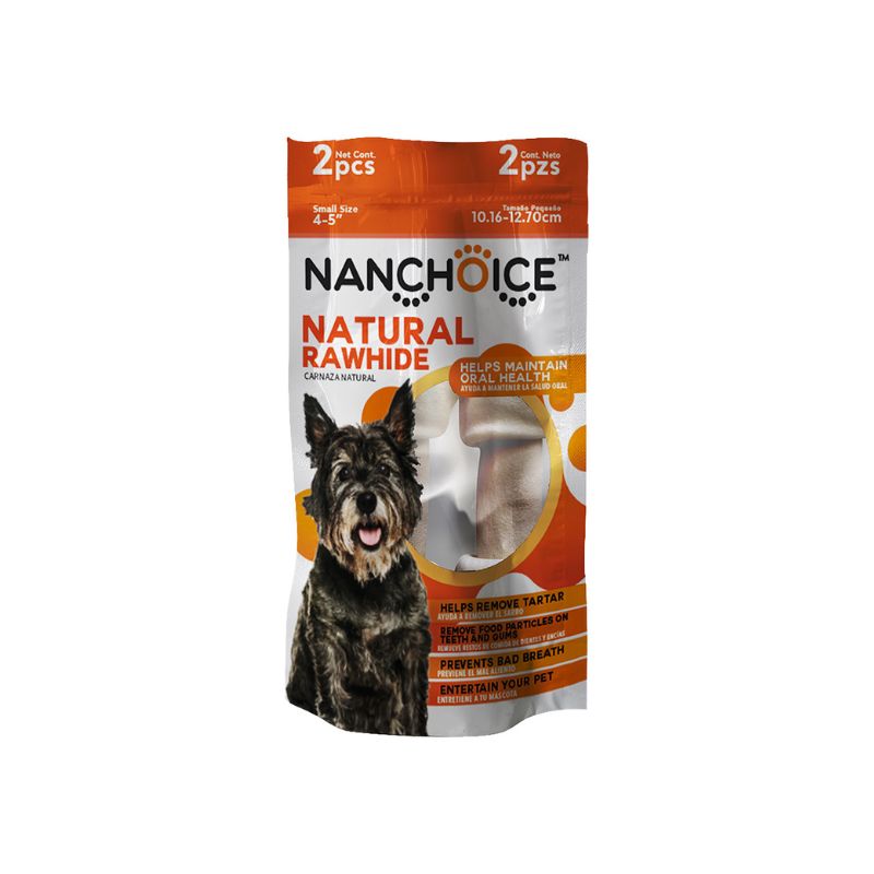 NANCHOICE Carnaza para Perro Sabor Natural 10 a 12 cm 2 pz