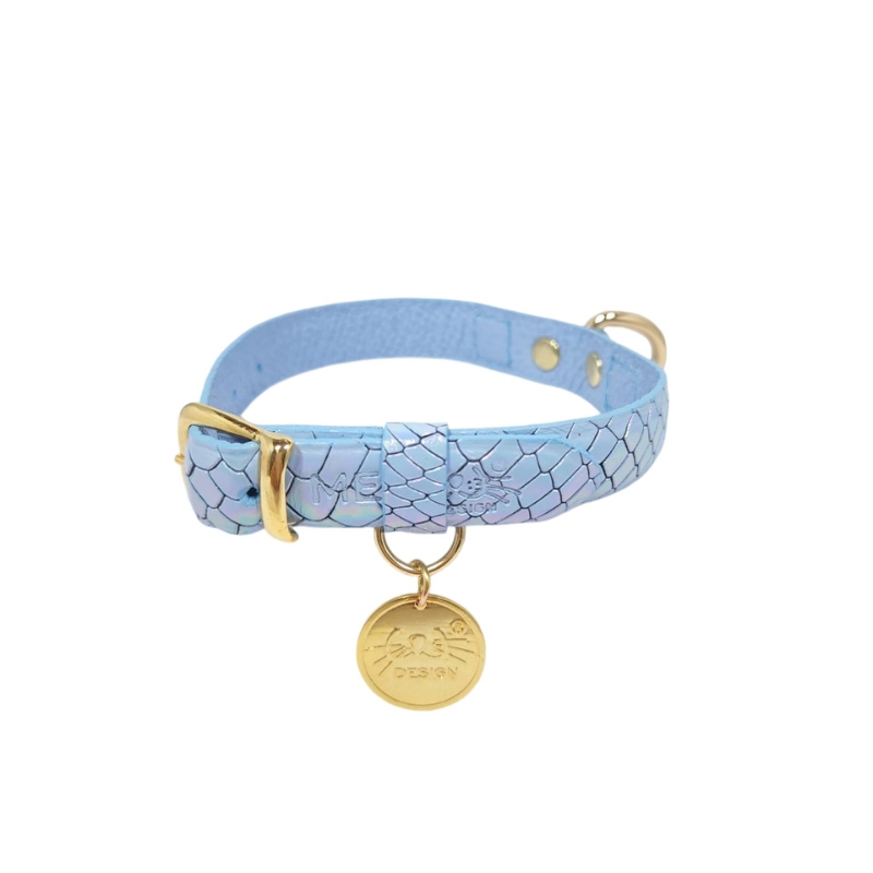 Meow Desing - Collar Texturizado Serpiente Azul Claro