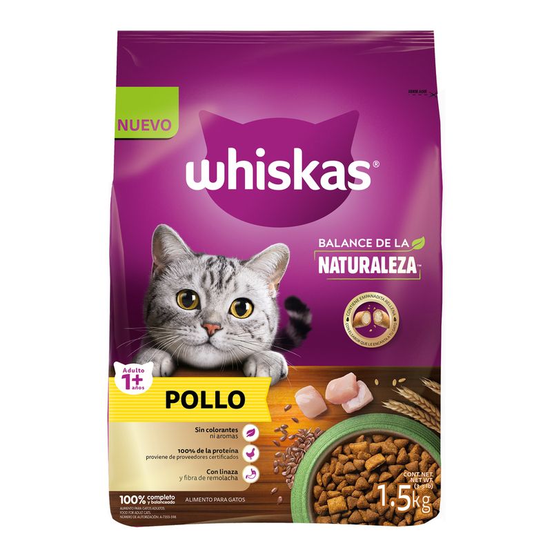 Whiskas - Por Naturaleza Alimento Gato Adulto Balance Sabor Pollo