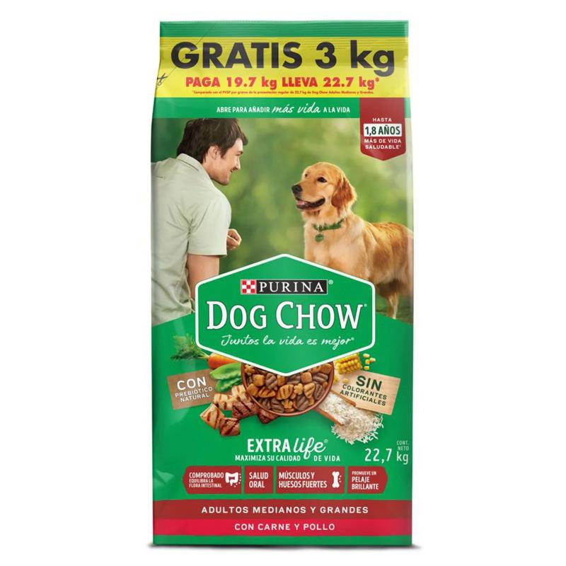 Dog Chow - Salud Visible Adultos Medianos Y Grandes pague 19,7 Lleve 22,7 Kg