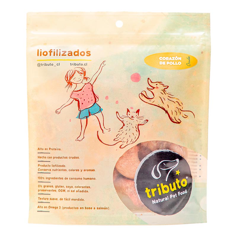 Tributo - Snack Liofilizado Crudo Corazón de Pollo