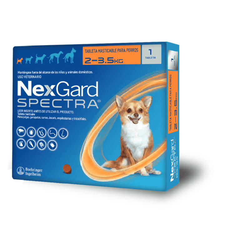 NexGard Spectra - Tableta Masticable para Perros 2 - 3.5 KG