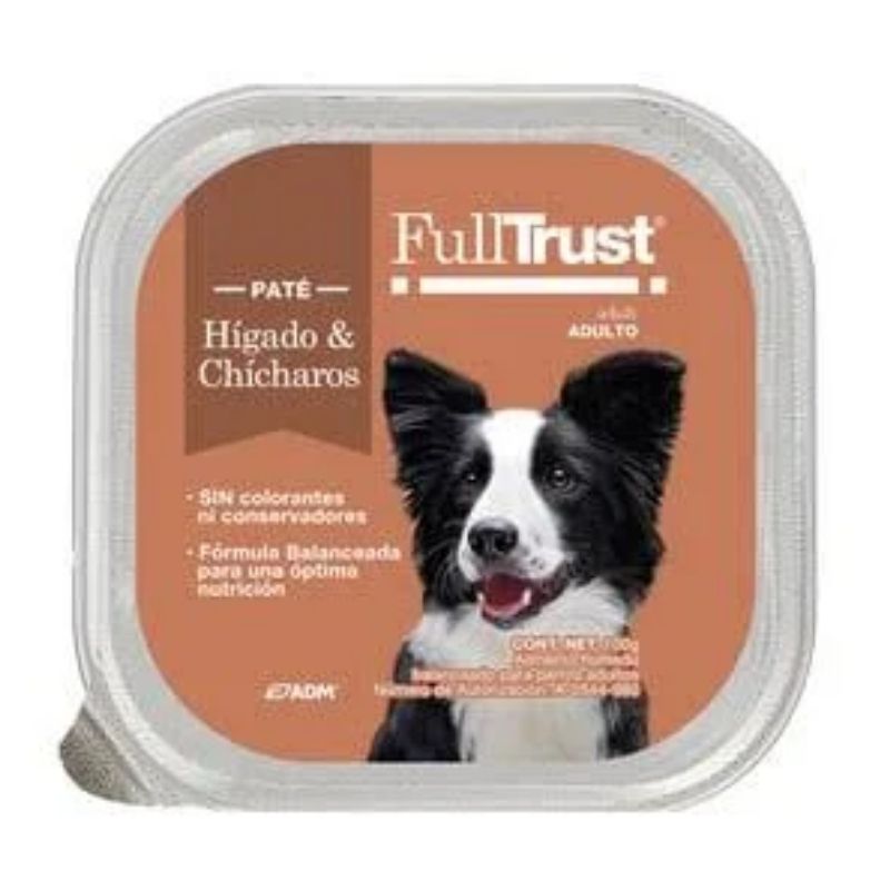 Fulltrust - Alimento Humedo para Perro Adulto Hígado y Chícharos 100gr
