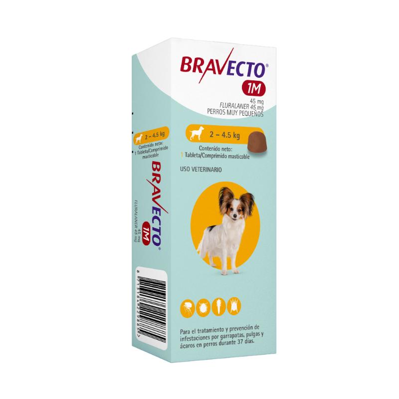 Bravecto 37 Días - Tableta Antipulgas Perros de 2 a 4.5 KG