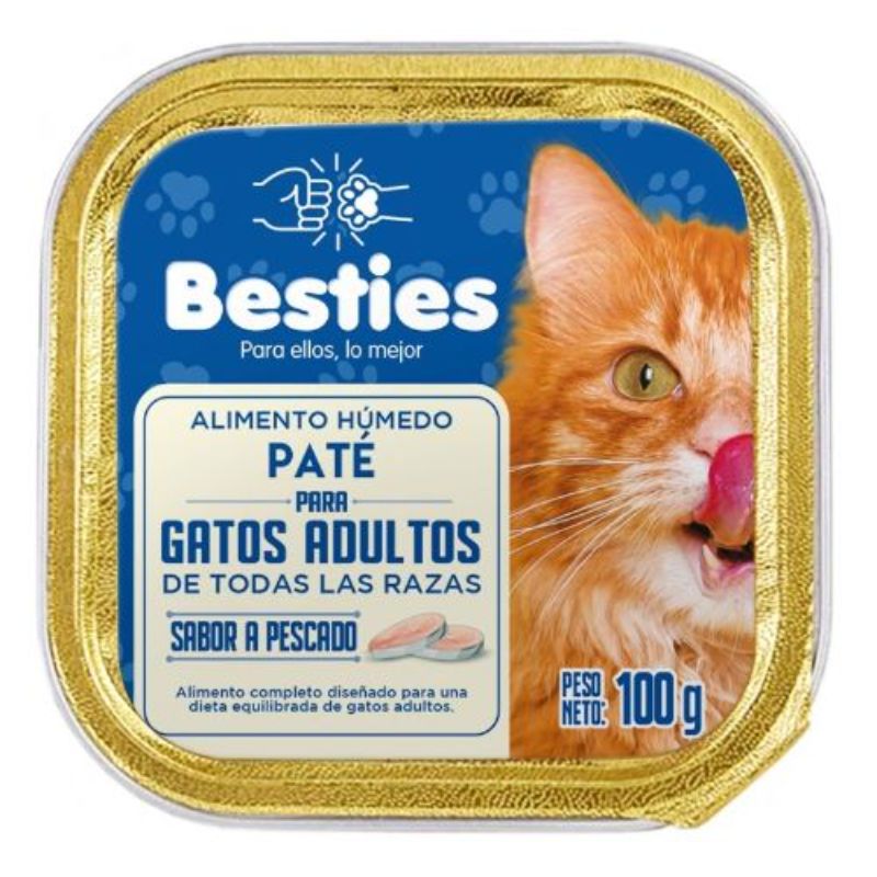 Besties - Paté Alimento Húmedo Gatos Adultos Sabor Pescado