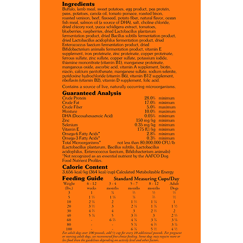 taste of the wild puppy tabla